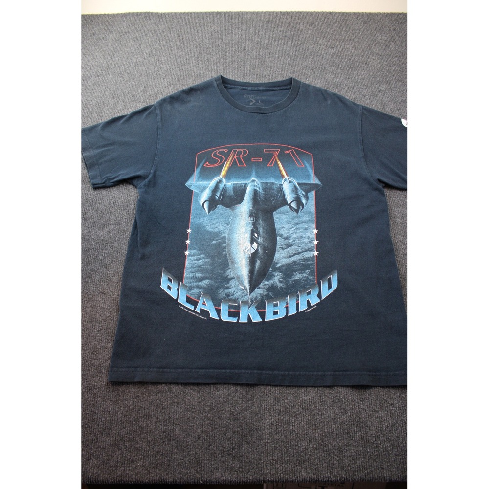 Cotton Expressions SR-71 Blackbird T-Shirt Navy Blue Pima Air & Space Museum L